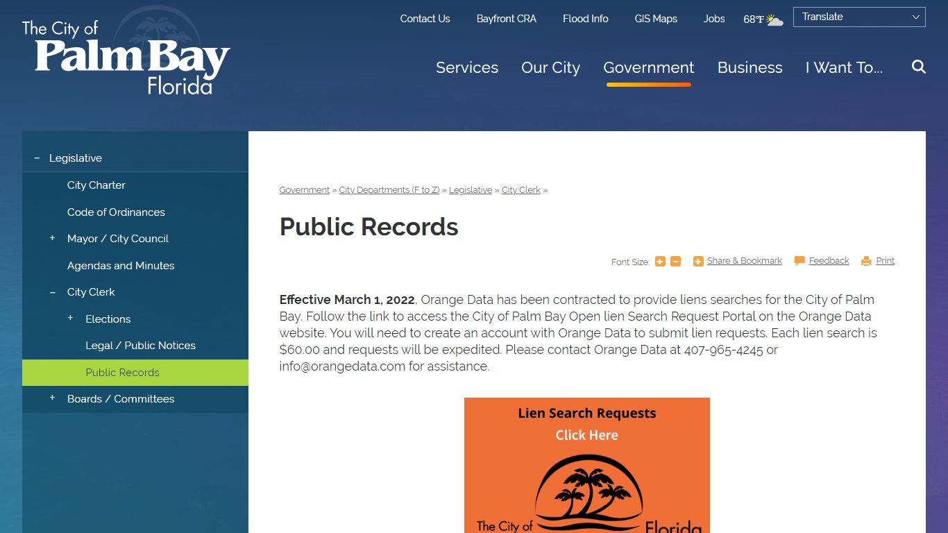 Public Records | City of Palm Bay, FL